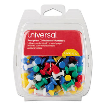 Universal® Colored Push Pins, Plastic, Assorted, 3-8", 400-pack freeshipping - TVN Wholesale